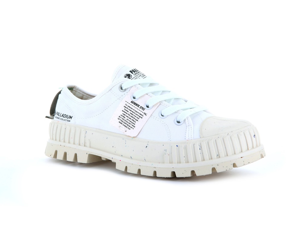 Zapatillas Palladium PALLASHOCK LO ORGANIC Hombre Blancas | Costa Rica-36459